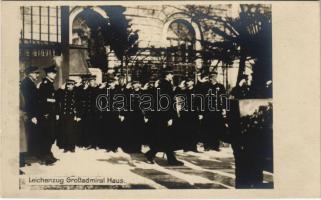 1917 Pola, Pula; Anton Haus osztrák-magyar admirális temetése, IV. Károly és tisztek / K.u.K. Kriegsmarine, Leichenzug Grossadmiral Haus / WWI Austro-Hungarian Navy funeral of Grand Admiral Anton Haus, Charles I of Austria. photo