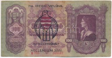 1930. 100P "Ha Isten velünk, ki ellenünk? - Millennium 2000" felülbélyegzéssel T:F