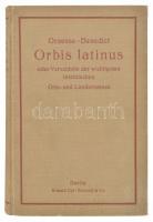 Graesse, J. G. Th.; Benedict, Friedrich: Orbis latinus oder Verzeichnis der wichtigsten lateinischen Orts- und Ländernamen. Ein Supplement zu jedem lateinischen und geographischen Wörterbuch. 3. Auflage, mit besonderer Berücksichtigung der mittelalterlichen und neueren Latinitä. Berlin, 1922, Schmidt. 3 kiadás. Német és latin nyelven. Kiadói egészvászon-kötés, kissé laza kötéssel. Tételhez tartozik néhány fénymásolt lap a történelmi Magyarország településeinek neveivel.