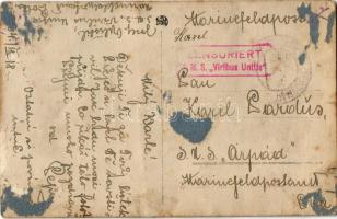 1916 SMS Viribus Unitis az Osztrák-Magyar Haditengerészet Tegetthoff-osztályú csatahajó matrózai a f...