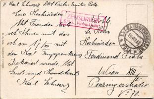 1917 Pola, Custozaplatz / square + "Zensuriert S.M.S. Viribus Unitis" (EK)