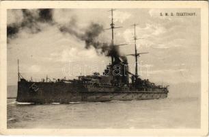 1914 SMS TEGETTHOFF az Osztrák-Magyar Haditengerészet Tegetthoff-osztályú csatahajó / K.u.K. Kriegsmarine / WWI Austro-Hungarian Navy Tegetthoff-class battleship. Phot. a. Beer, F.W. Schrinner Pola 1914. + "K.u.k. Festungsart. Begmt. Graf. Colloredo-Mels No. 4."