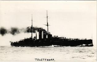 SMS TEGETTHOFF az Osztrák-Magyar Haditengerészet Tegetthoff-osztályú csatahajó / K.u.K. Kriegsmarine / WWI Austro-Hungarian Navy Tegetthoff-class battleship. Foto: Privat-ArchivU. Schreier Berlin