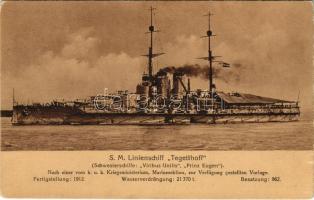 SMS TEGETTHOFF az Osztrák-Magyar Haditengerészet Tegetthoff-osztályú csatahajó / K.u.K. Kriegsmarine / WWI Austro-Hungarian Navy Tegetthoff-class battleship. Marine-Erinnerungs-Karte Ernst Wiest Nr. 72A