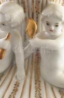 Meissen nagy méretű porcelán urna váza, kézzel festett jelenetekkel, Incselkedő puttókkal. Aranyozot...