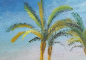 Károlyi Ernő (1923 -2016): Sztráda a tengerparton, 2006. Olaj, farost, jelzett. Hátoldalán autográf ...