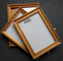 3db különféle és különböző méretű aranyozott üvegezett képkeret szép állpotban