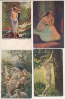 20 db főleg RÉGI és modern erotikus akt művész képeslap vegyes minőségben / 20 mostly pre-1945 and modern erotic art postcards in mixed quality