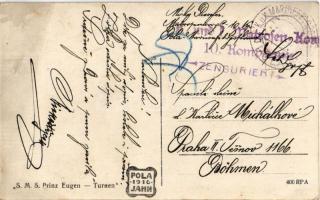 1917 SMS PRINZ EUGEN Osztrák-Magyar Haditengerészet pre-dreadnought csatahajó fedélzete / K.u.K. Kri...