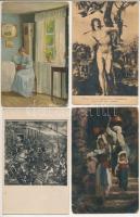 15 db RÉGI művészeti motívum képeslap vegyes minőségben / 15 pre-1945 art motive postcards in mixed quality