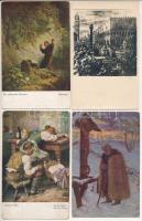 15 db RÉGI művészeti motívum képeslap vegyes minőségben / 15 pre-1945 art motive postcards in mixed quality