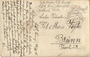 1915 SMS Zrínyi az Osztrák-Magyar Haditengerészet csatahajója, tornagyakorlatokat végző matrózok a f...