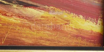 Tóth Sándor (1937-): Porta deszkarítéssel. Olaj, farost, jelezve jobbra lent, 40×60 cm. Dekoratív, s...