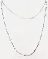 Ezüst(Ag) briós szemes nyaklánc, jelzett, h: 40 cm, nettó: 4,9 g