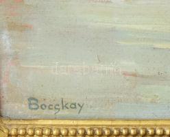 Bocskay jelzéssel: Szélmalom. Olaj, karton, 40×50 cm. Dekoratív fakeretben