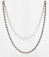 Ezüst(Ag) walles nyaklánc, jelzett, h: 53 cm, nettó: 10,8 g