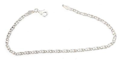 Ezüst(Ag) dupla szemes karkötő, jelzett, h: 19 cm, nettó: 1,4 g