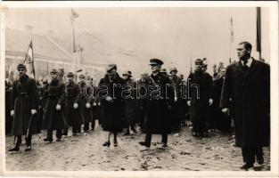 1938 Kassa, Kosice; bevonulás, Vitéz Nagybányai Horthy Miklós Magyarország kormányzója és felesége Purgly Magdolna / entry of the Hungarian troops, Regent Horthy and his wife + "1938 Kassa visszatért" So. Stpl.