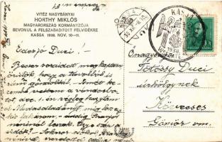 1938 Kassa, Kosice; bevonulás, Vitéz Nagybányai Horthy Miklós Magyarország kormányzója és felesége P...