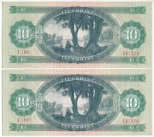 1975. 10Ft (2db) közeli sorszámok "A 106 101520, A 106 101526" T:XF
Adamo F8