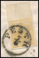 1854 1kr orange type HP III. with large, 13 mm margin on printed matter with full content. RR! "...