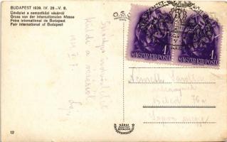 1939 Budapest XIV. Budapesti Nemzetközi Vásár BNV, Ganz, M. kir. dohányjövedék + So. Stpl. (gyűrődés...