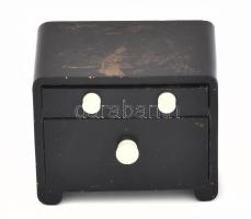 Bourjois Paris art deco szépítő szeres doboz, kopott aranyozással, belül réz betéttel, ca 1940 Bakel...