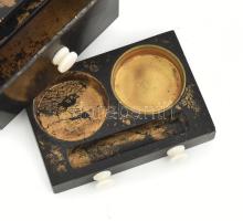 Bourjois Paris art deco szépítő szeres doboz, kopott aranyozással, belül réz betéttel, ca 1940 Bakel...