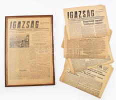 1956 Forradalmi újságok gyűjteménye. Egy darab üvegezett keretben, hozzá még 11 darab. Mind a forradalom napjaiból, jó állapotban