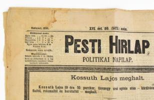 1894 A Pesti Hírlap Kossuth Lajos haláláról tudósító száma