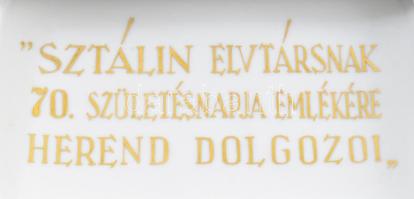 1949 Herendi Sztálin 70. születésnapjára készített porcelán Motifs Hongrois Grand (MHG) mintás cukor...