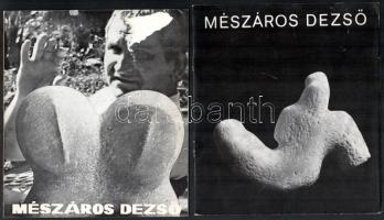 Mészáros Dezső (1923-2003) szobrászművészt és alkotásait bemutató 4 db katalógus: Mészáros Dezső szobrászművész kiállítása a KKI kiállítási termében, Bp., 1970. Tűzött papírkötésben. Fekete-fehér képekkel, Mészáros Dezső műveinek reprodukcióival illusztrált. + Wehner Tibor: Mészáros Dezső. H.n., é.n., k.n. Fekete-fehér képekkel, Mészáros Dezső műveinek reprodukcióival illusztrált kihajtható katalógus. stb., egyik sérült.