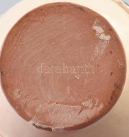 Miska kancsó mázas kerámia, Kézzel festett, jelzés nélkül, kis mázhibával 21 cm