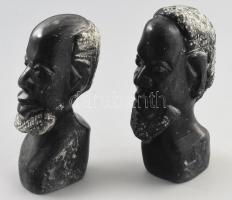 2 db dél-afrikai faragott márvány szobor. 16 cm