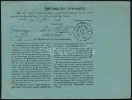 1869 10kr postautalványon. Nagyon szép friss darab "ROMÁN-BOGSÁN" - "NÉMET-BOGSÁN&quo...