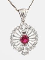 Ezüst(Ag) nyaklánc medállal, jelzett, h: 40 cm, nyakláncon csomóval, bruttó: 5,26 g