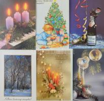 Kb. 100 db MODERN karácsonyi és újévi üdvözlő képeslap / Cca. 100 modern Christmas and New Year greeting postcards
