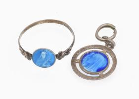 Ezüst(Ag) vegyes ékszer tétel, medálok, gyűrű, jelzés nélkül, bruttó: 5,05 g