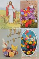 Kb. 100 db MODERN húsvéti üdvözlő motívum képeslap / Cca. 100 modern Easter greeting motive postcards