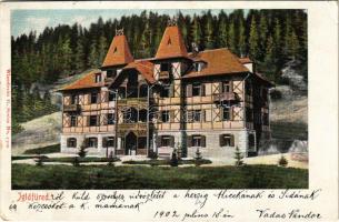 1902 Iglófüred, Bad Zipser Neudorf, Spisská Nová Ves Kupele, Novovesské Kúpele; Hungária villa. Wlaszlovits Gusztáv kiadása / villa (EK)