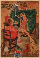 1946 Gyerekek bábelőadása / Children's puppet show. Karl Kühne Karte Nr. 2708. s: L. Hötzl (EK)