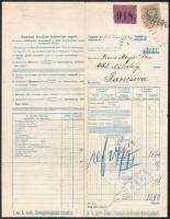 1902 DDSG Dunagőzhajózási társaság hajós fuvarlevél Pancsova. / 1902 DDSG Danube Steam Shipping Comp...