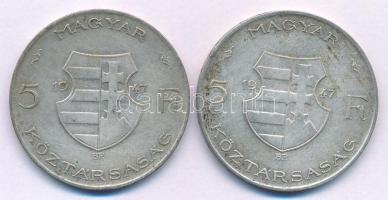 1947. 5Ft "Kossuth" Ag (2x) T:F patina Adamo F8.1