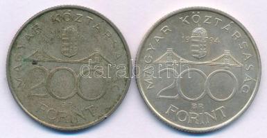 1994. 200Ft Ag "Deák" (2x) T:AU,XF patina Adamo F13.1