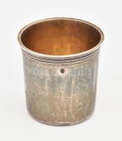 Ezüst(Ag) pálinkás pohár, jelzett, m: 3,5 cm, nettó: 14,15 g