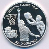 Bhután 1994. 300Ng Ag &quot;Olimpiai Játékok 1996 - Kosárlabda&quot; T:PP Bhutan 1994. 300 Ngultrum Ag &quot;1996 Olympic Games - Basketball&quot; C:PP Krause KM#73