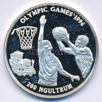 Bhután 1996. 200Ng Ag Olimpiai Játékok 1996 - Kosárlabda T:PP fo., ujjlenyomat Bhutan 1996. 200 Ngultrum Ag 1996 Olympic Games - Basketball C:PP spotted, fingerprint Krause KM#86