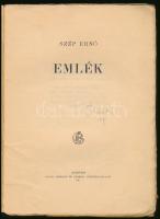 Szép Ernő: Emlék. Bp., 1917, Pallas, 210 p. Első kiadás. A borító Jeges Ernő (1898-1956) festő, graf...
