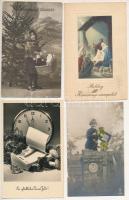 15 db RÉGI karácsonyi és újévi üdvözlő képeslap vegyes minőségben / 15 pre-1945 Christmas and New Year greeting postcards in mixed quality