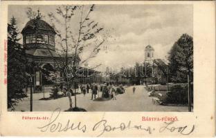 1905 Bártfa, Bártfafürdő, Bardejovské Kúpele, Bardiov, Bardejov; Főforrás tér. Divald Adolf 160. / square, promenade, spa (fl)